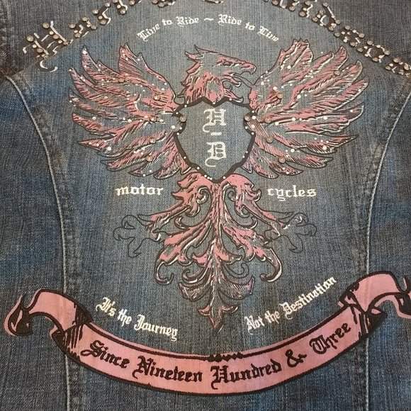 Women's Small S Harley-Davidson Denim Jacket 96141-07VW - Picture 4 of 12